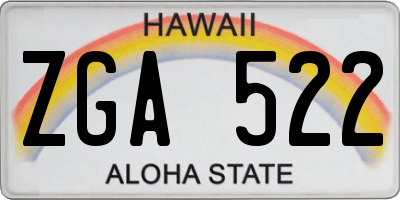 HI license plate ZGA522