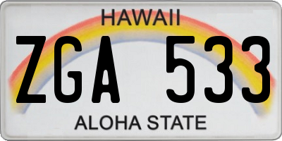 HI license plate ZGA533