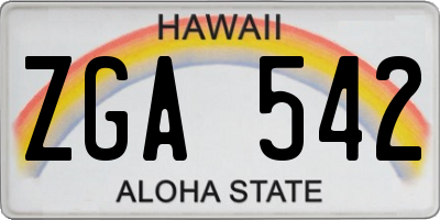 HI license plate ZGA542