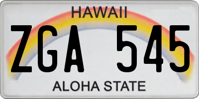 HI license plate ZGA545