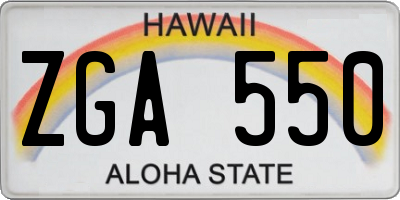 HI license plate ZGA550
