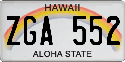 HI license plate ZGA552