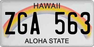 HI license plate ZGA563