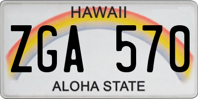 HI license plate ZGA570
