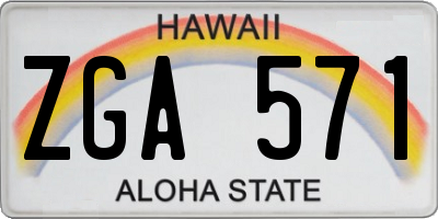 HI license plate ZGA571