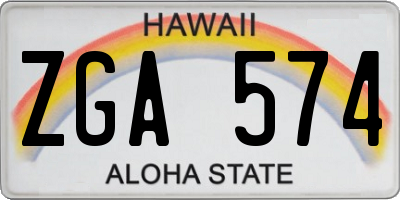 HI license plate ZGA574