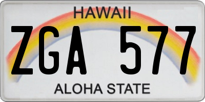 HI license plate ZGA577