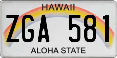 HI license plate ZGA581