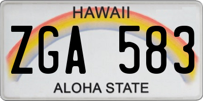 HI license plate ZGA583