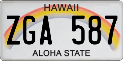 HI license plate ZGA587