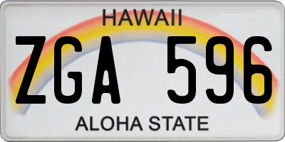 HI license plate ZGA596