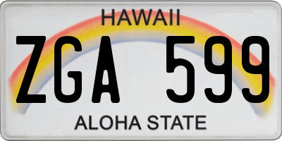 HI license plate ZGA599