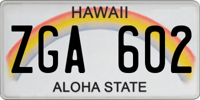 HI license plate ZGA602