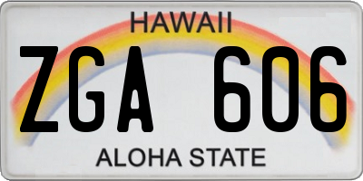 HI license plate ZGA606