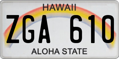 HI license plate ZGA610