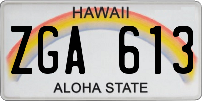 HI license plate ZGA613