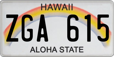 HI license plate ZGA615