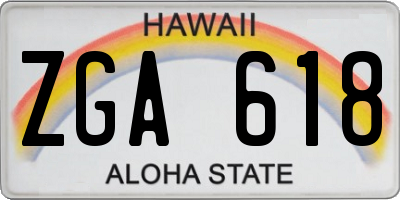HI license plate ZGA618