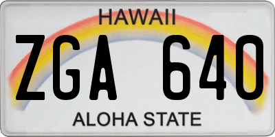 HI license plate ZGA640