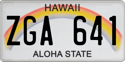 HI license plate ZGA641