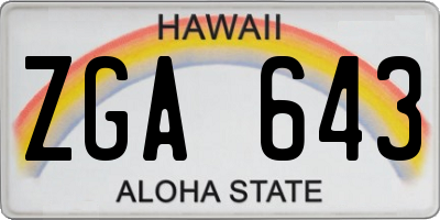 HI license plate ZGA643