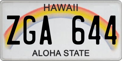 HI license plate ZGA644