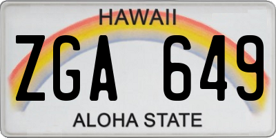 HI license plate ZGA649