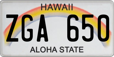 HI license plate ZGA650
