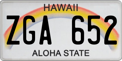 HI license plate ZGA652