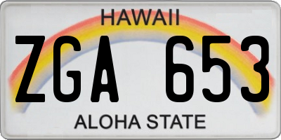 HI license plate ZGA653