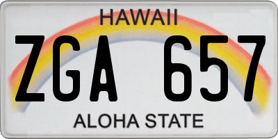 HI license plate ZGA657