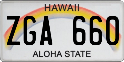 HI license plate ZGA660
