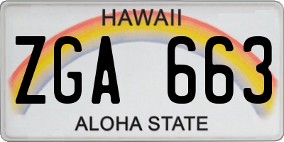 HI license plate ZGA663