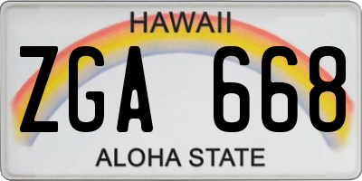 HI license plate ZGA668
