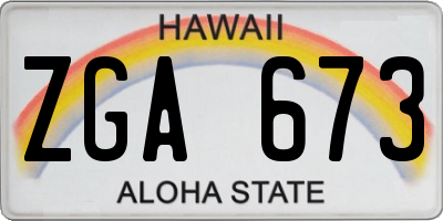 HI license plate ZGA673