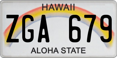 HI license plate ZGA679