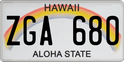 HI license plate ZGA680