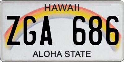 HI license plate ZGA686
