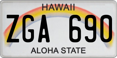 HI license plate ZGA690