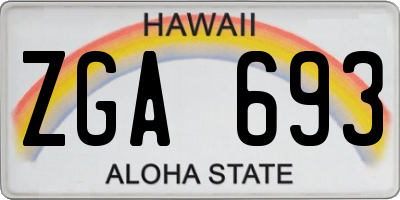 HI license plate ZGA693