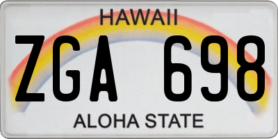 HI license plate ZGA698