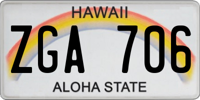 HI license plate ZGA706
