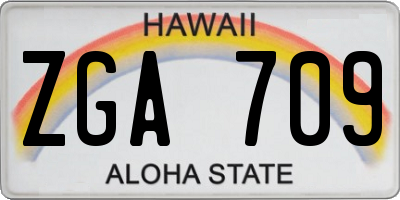 HI license plate ZGA709