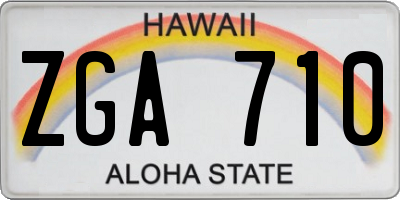 HI license plate ZGA710