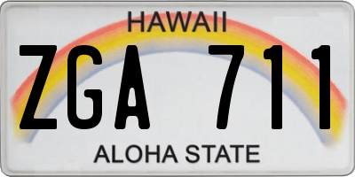 HI license plate ZGA711