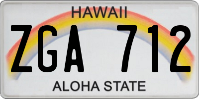 HI license plate ZGA712
