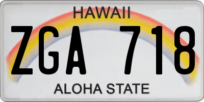 HI license plate ZGA718