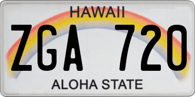 HI license plate ZGA720