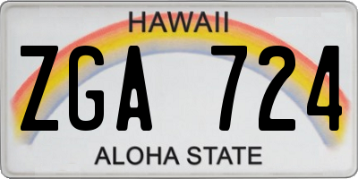 HI license plate ZGA724
