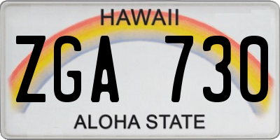 HI license plate ZGA730